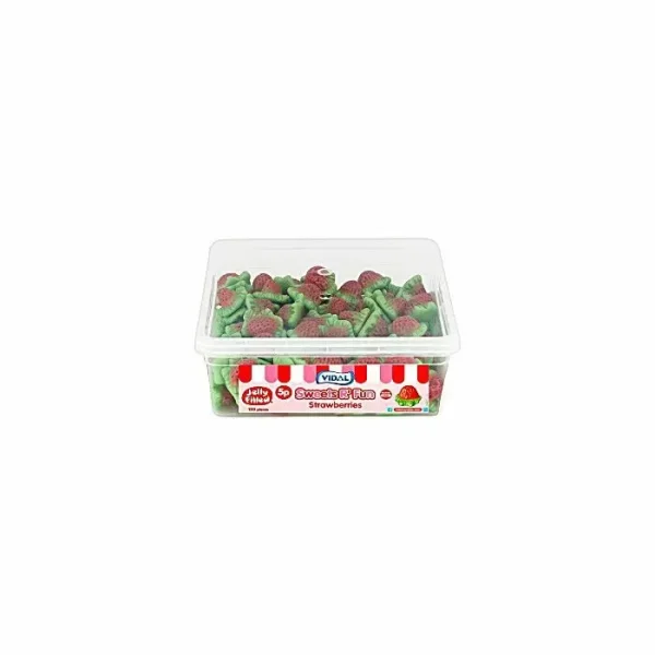 Vidal Jelly Filled Strawberries 5p Tub