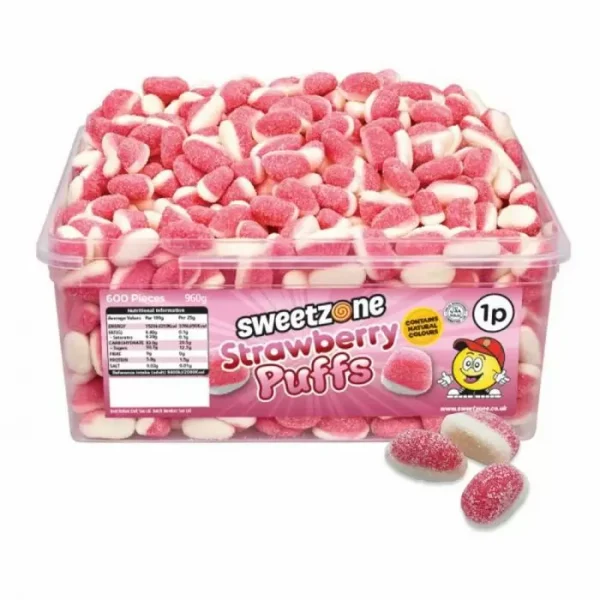 Sweetzone Strawberry Puffs 1p Tub