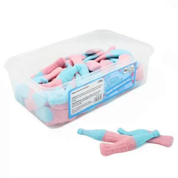 Crazy Candy Factory Sweetshop Giant Bubblegum Bottles 10p Tub