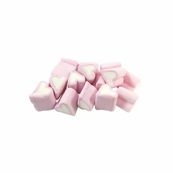 Kingsway Pink & White Mini Heart Mallows 1kg