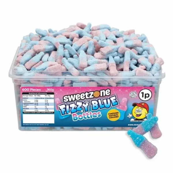Sweetzone Fizzy Blue Bottles 1p Tub