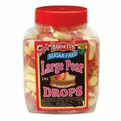 Barnetts Sugar Free Large Pear Drops Jar 2kg